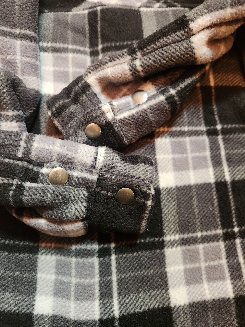 Eddie Bauer Black & Gray Plaid Sherpa-Lined Kids Jacket Size 4/5 - Picture 11 of 15